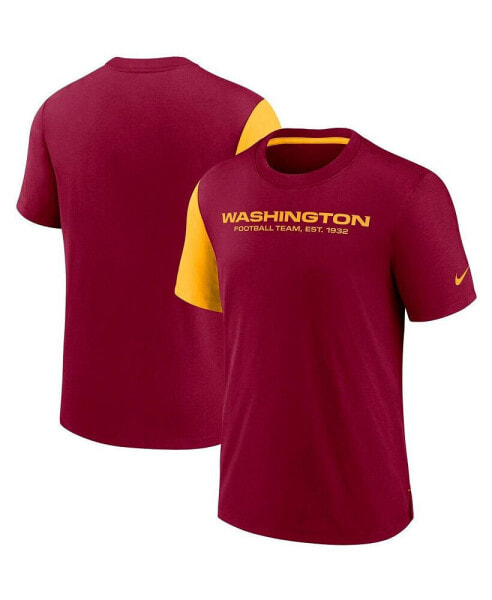 Men's Burgundy, Gold Washington Football Team Pop Performance T-shirt
