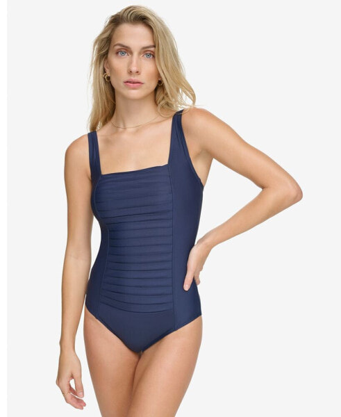 Pleated One-Piece Swimsuit,Created for Macy's