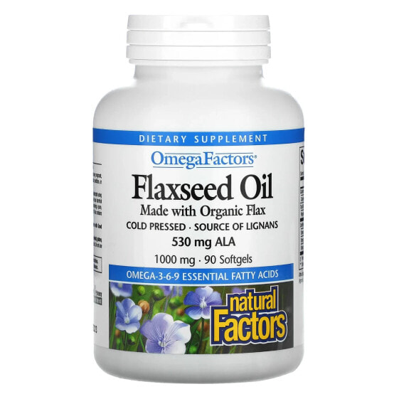 OmegaFactors, Flaxseed Oil, 1,000 mg, 90 Softgels