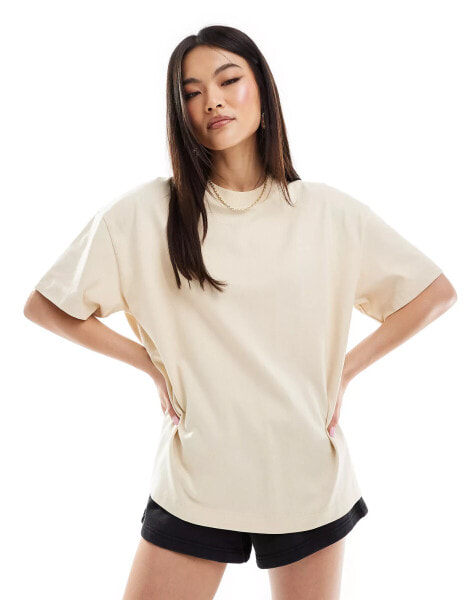 ASOS 4505 Icon boxy heavyweight oversized t-shirt with quick dry in putty