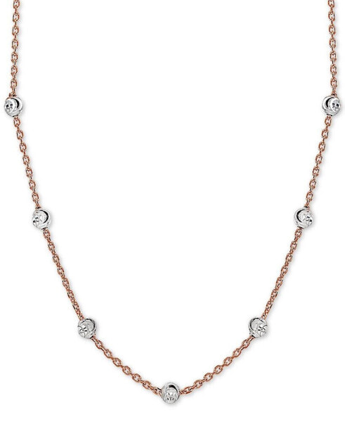 Giani Bernini beaded Station Chain Necklace in 18k Gold-Plated Silver, or 18k Rose Gold-Plated Silver or Sterling Silver 18" + 2" extender, Created for Macy's