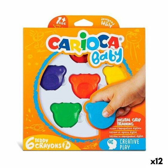 Половинчатые цветные карандаши Carioca Teddy Разноцветные 6 предметов 12 штук