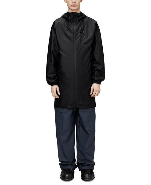 Men's Long Storm Breaker Hooded Full-Zip Rain Jacket