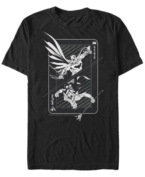 DC Men's Batman and Joker Playing Card Short Sleeve T-Shirt