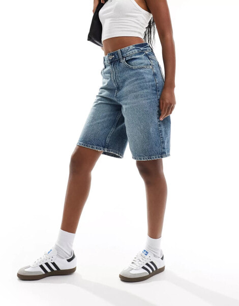 Cotton On longline denim jorts in blue crush