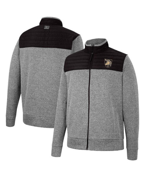 Men's Gray, Black Army Black Knights Putter Herringbone Full-Zip Jacket