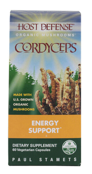 Host Defense Mushrooms Organic CordyCeps  Органический гриб кордицепс для энергетической поддержки 60 вегетарианских капсулы