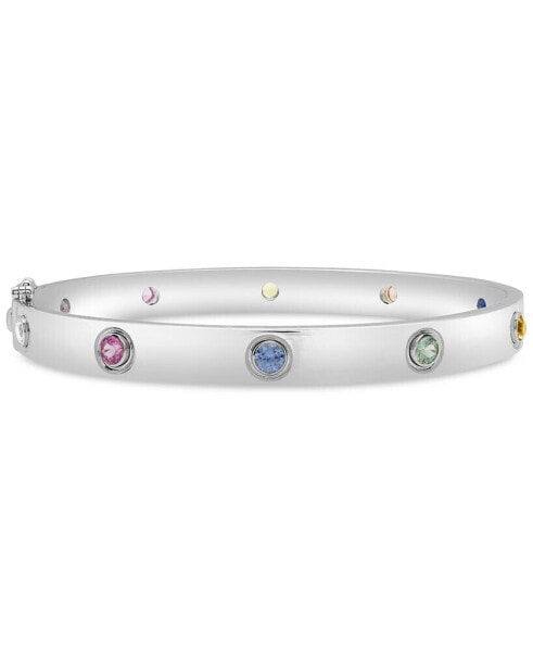 Lab-grown Multi-Sapphire Bangle Bracelet (1-1/3 ct. t.w.) in Sterling Silver