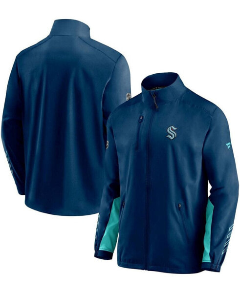 Куртка Fanatics мужская синяя для Сиэтла Кракен Deep Sea Blue Authentic Pro Locker Room Rinkside Full-Zip