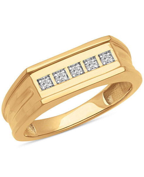 Men's Diamond Squared Band (1/10 ct. t.w.) in 18k gold-plated sterling silver