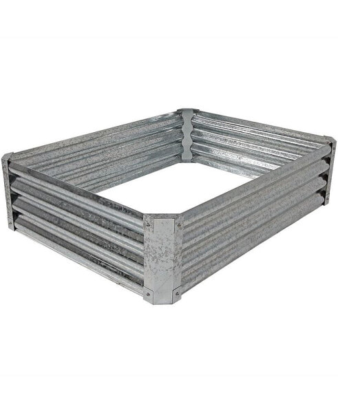 Galvanized Steel Rectangle Raised Garden Bed - Gray - 48 in