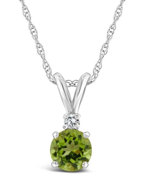 Macy's peridot (1/2 ct. t.w.) and Diamond Accent Pendant Necklace in 14K Yellow Gold or 14K White Gold