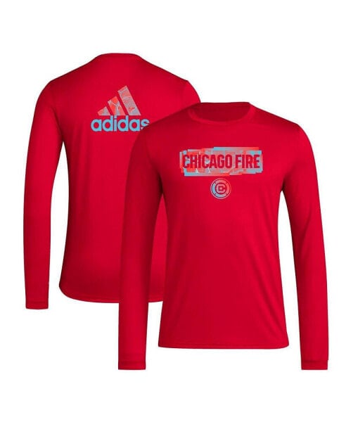 Men's Red Chicago Fire Local Pop AEROREADY Long Sleeve T-shirt