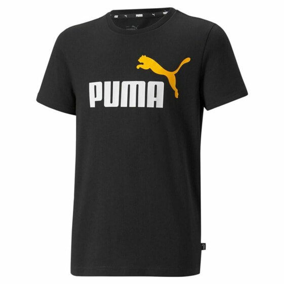 Футболка с коротким рукавом для ребенка Puma Essentials+ Two-Tone Logo Чёрный
