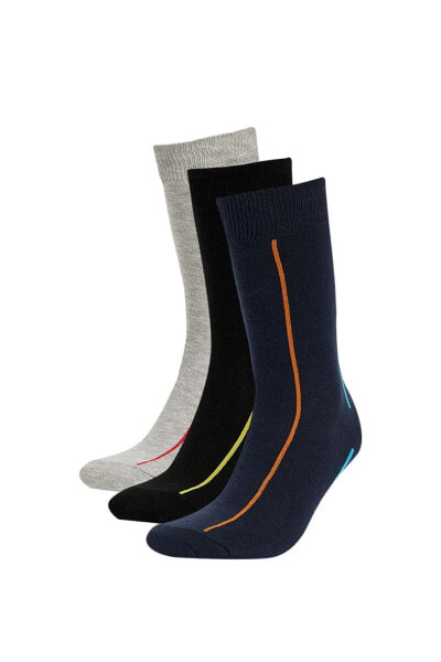 Erkek Çok Renkli Çizgili 3'Lü Soket Çorap V4927AZ21WN