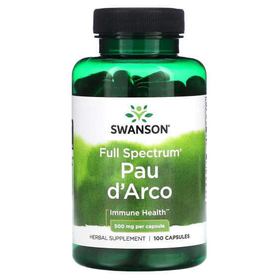 Full Spectrum Pau d'Arco, 500 mg, 100 Capsules