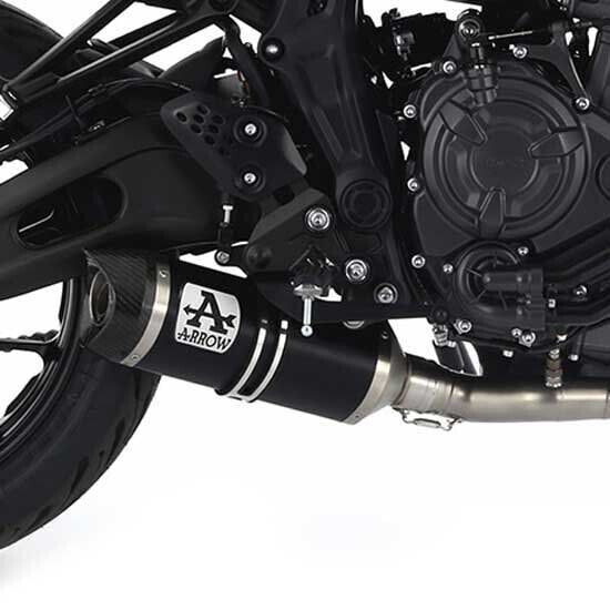 ARROW Thunder Aluminium Dark With Carbon End Cap Yamaha MT-07 ´21-23 Muffler
