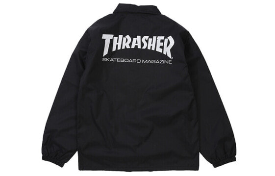Thrasher Mag Coach Jacket 基础字母教练夹克 日版 男女同款 黑色 / Куртка Thrasher TH8901C-BLACK