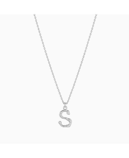 Textured Initial Letter Necklace