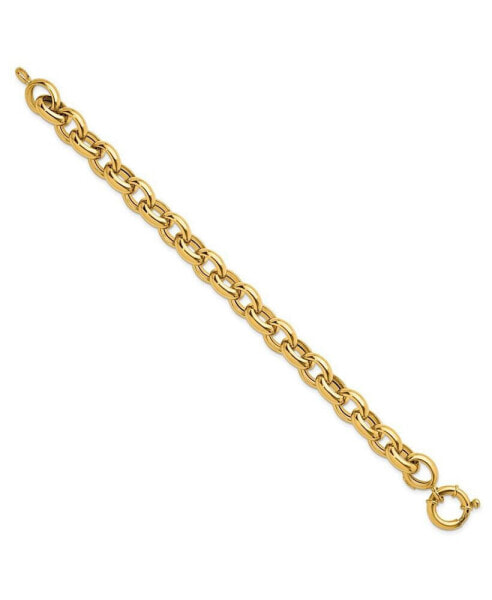 18k Yellow Gold Open Link Cable Chain Bracelet for women