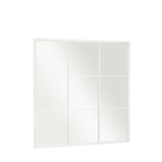 Wall mirror White Metal Crystal Window 90 x 90 x 2 cm