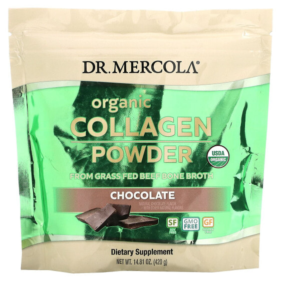 Dr. Mercola, Органический коллаген в порошке, шоколад, 420 г (14,81 унции)