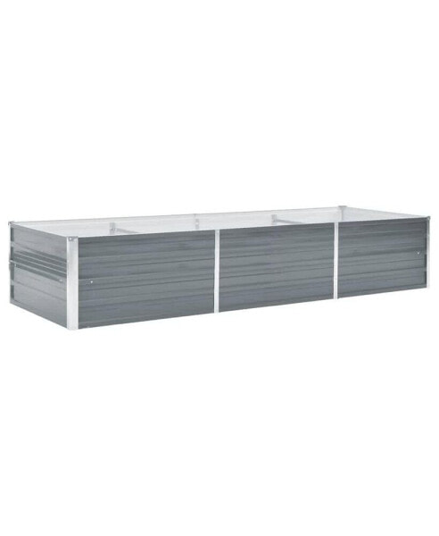 Garden Raised Bed Galvanized Steel 94.5"x31.5"x17.7" Gray