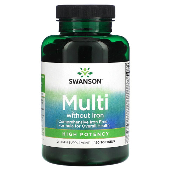 Swanson, Мультивитамины без железа, 120 мягких таблеток