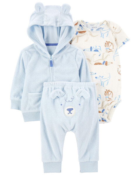 Baby 3-Piece Dog Little Jacket Set NB