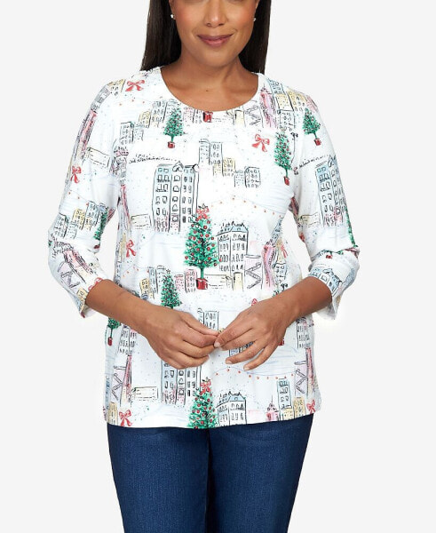 Petite Classics Christmas in The City Classic Top