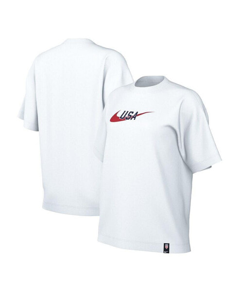 Футболка женская Nike белая с логотипом USMNT