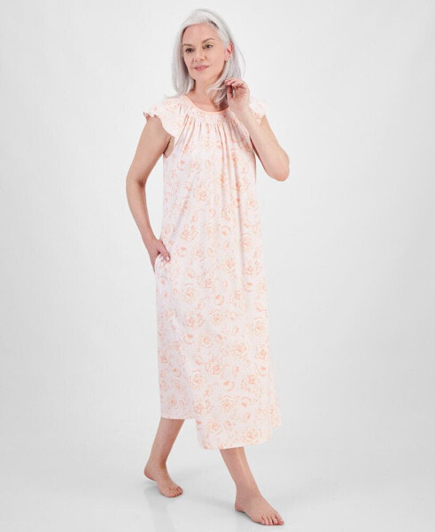 Women's Cotton Smocked-Neck Nightgown, Created for Macy's