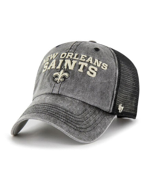 Men's '47 Black New Orleans Saints Drumlin Trucker Clean Up Snapback Hat