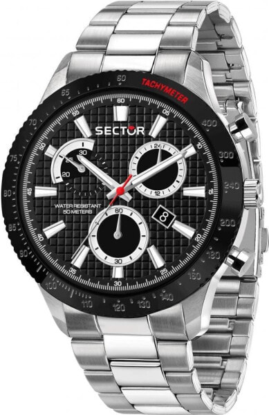 Хронограф SECTOR Мужские часы 270 45MM CHR BLACK DIAL BR SS