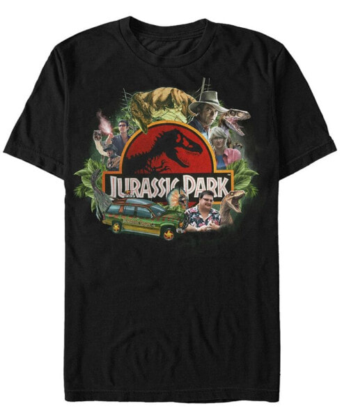 Jurassic Park Men's Group Collage Short Sleeve T-Shirt