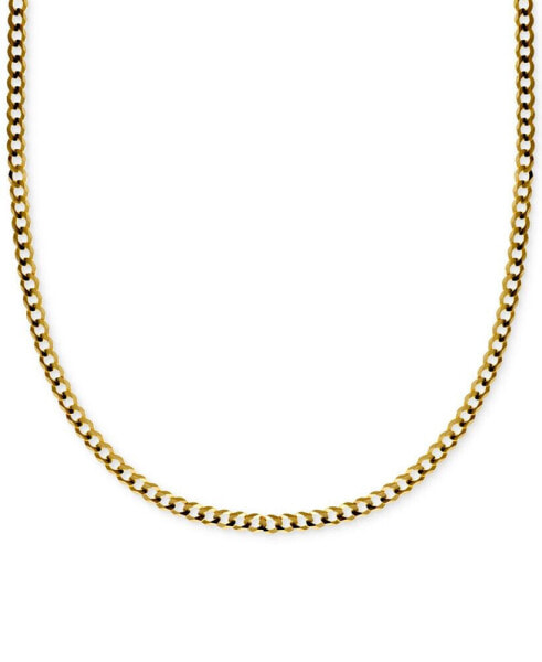 22" Curb Link Chain Necklace in Solid 14k Gold