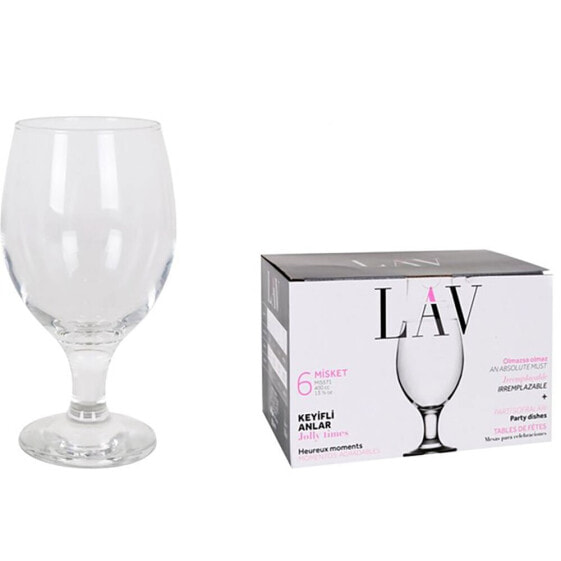 LAV Set Of 6 Beer Glasses 400ml Misket