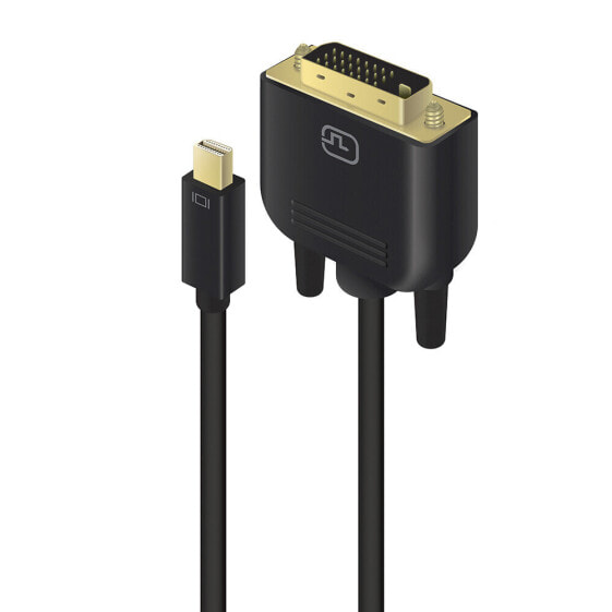 Alogic SmartConnect 2m Mini DisplayPort to DVI-D Cable - Male to Male - 2 m - Mini DisplayPort/DVI-D - Male - Gold - Black