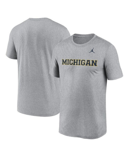 Men's Heather Gray Michigan Wolverines Primetime Legend Wordmark T-Shirt