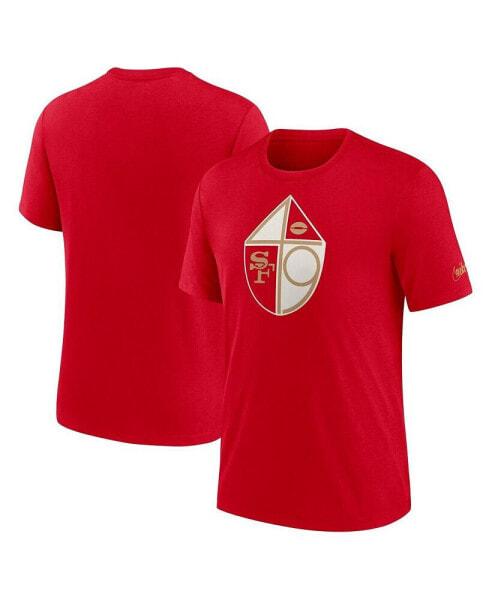 Men's Red San Francisco 49ers Rewind Logo Tri-Blend T-shirt