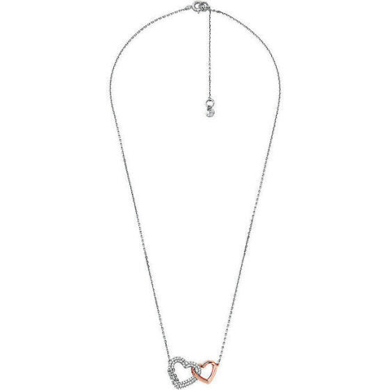 Delicate silver necklace with zircons MKC1641AN931