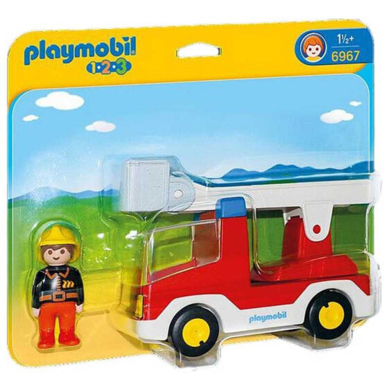 Конструктор PLAYMOBIL 1.2.3 Машина Пожарной Службы с Лестницей - Детям