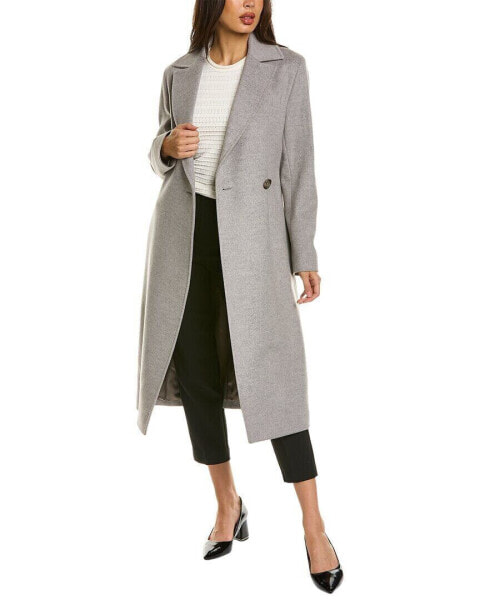Cinzia Rocca Wool Long Coat Women's Grey 48