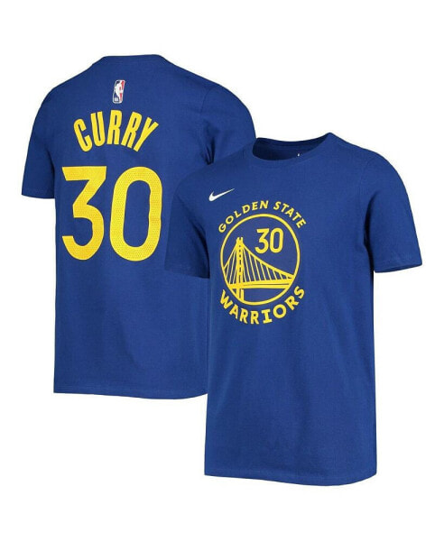 Youth Stephen Curry Royal Golden State Warriors Logo Name Number Performance T-Shirt