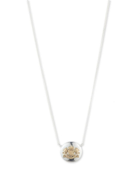 Ralph Lauren sterling Silver Chain with 18K Gold Over Sterling Silver Crest Pendant Necklace