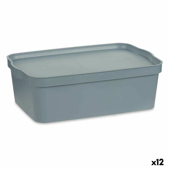 Контейнер для хранения с крышкой Серый Пластик 14 L 29,5 x 14,3 x 45 cm (12 штук)