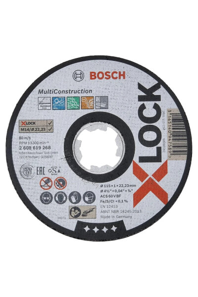 - X-lock - 115*1,0 Mm Çoklu Malzemelerde Kullanım Için Düz Kesme Diski (Taş)