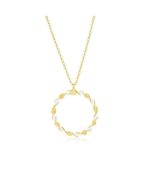 Simona gold Plated over sterling silver, Enamel Twisted Necklace