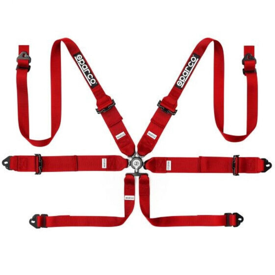 Harness with 6 fastening points Sparco Red