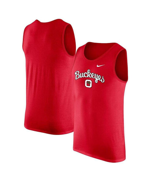 Men's Scarlet Ohio State Buckeyes Vintage-Like Logo Performance Tank Top